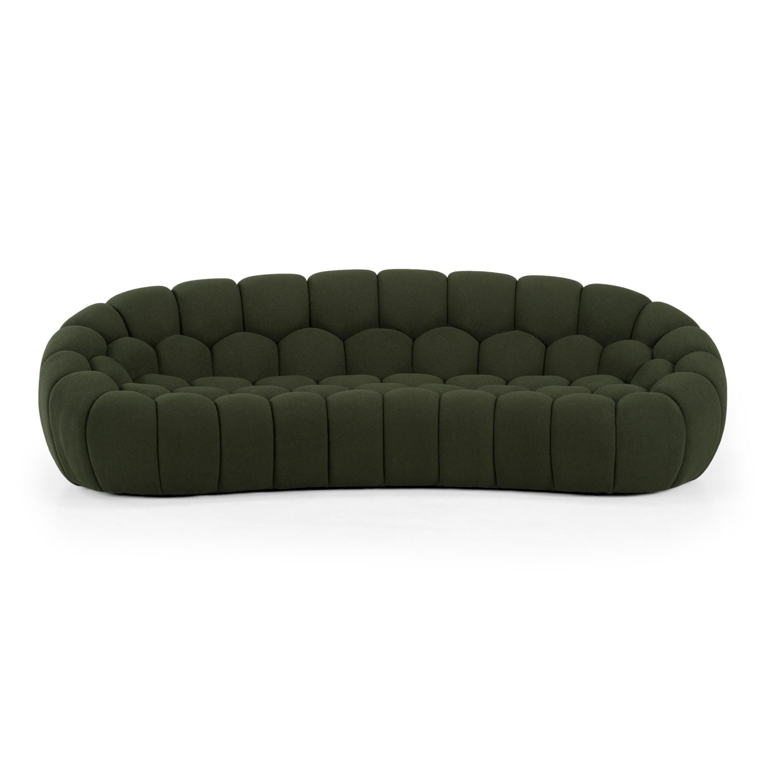 Alternative view of Yolonda Curved Dark Green Tufted Fabric Sofa