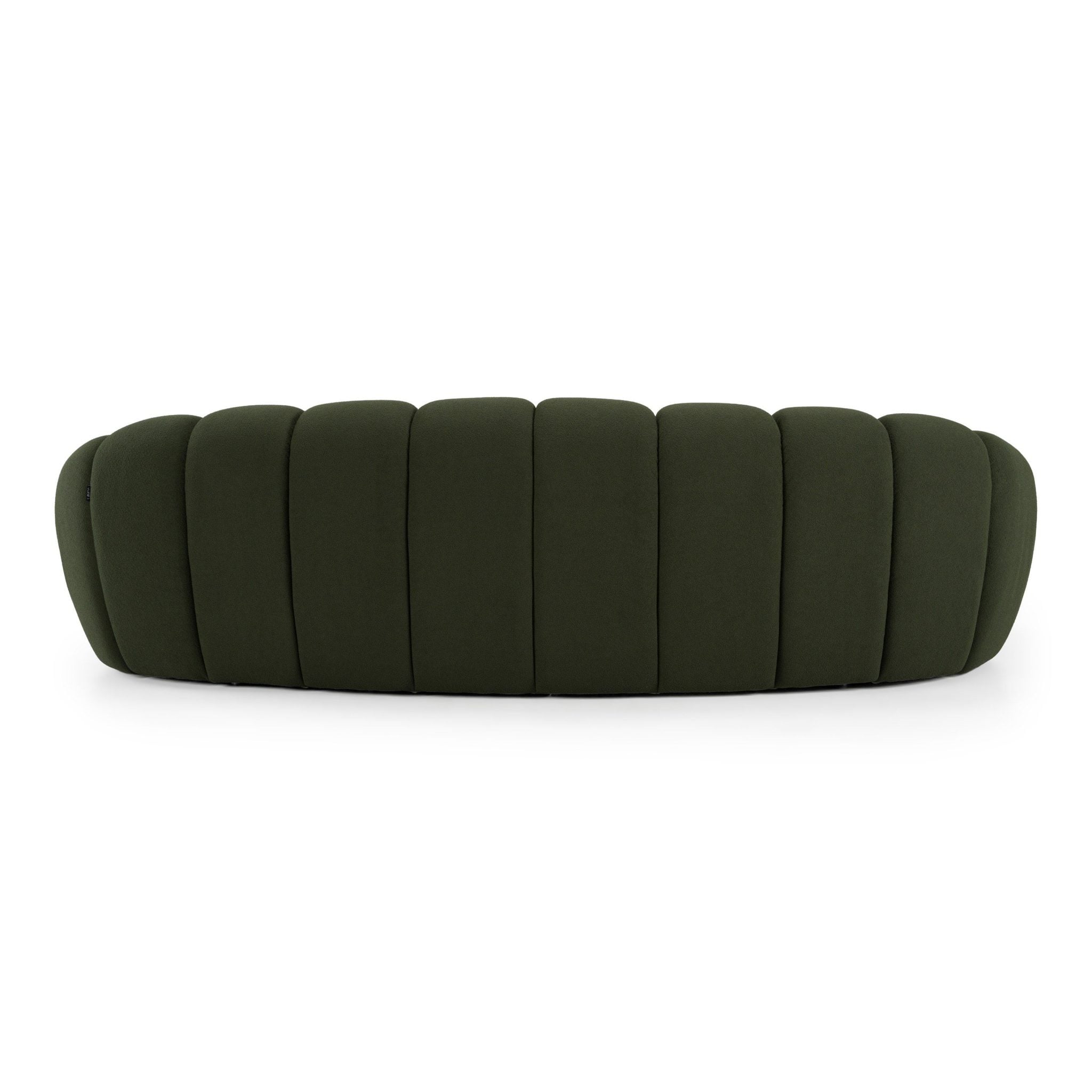 Yolonda Curved Dark Green Tufted Fabric Sofa - Image 6