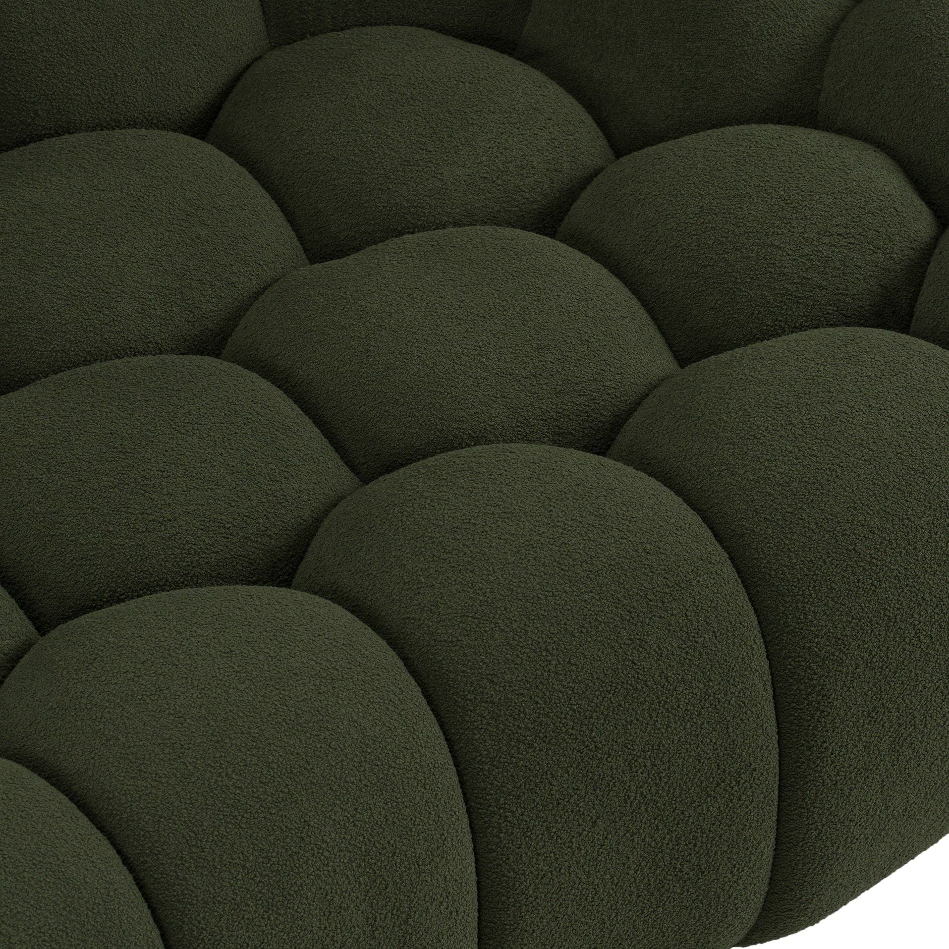 Yolonda Curved Dark Green Tufted Fabric Sofa - Image 7