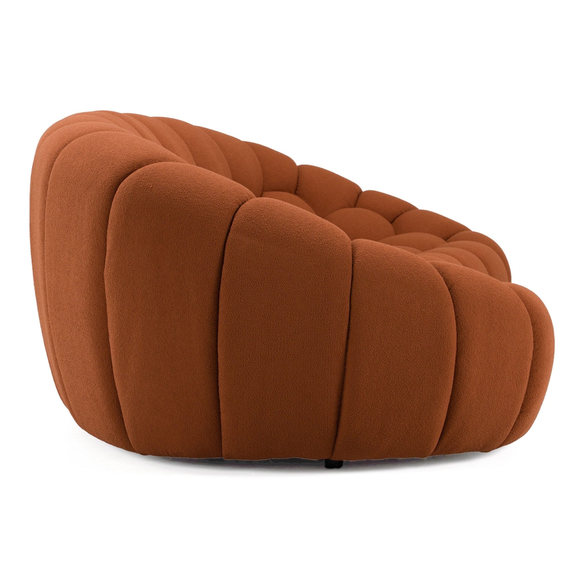 Yolonda Modern Curved Orange Sofa Set - Image 4