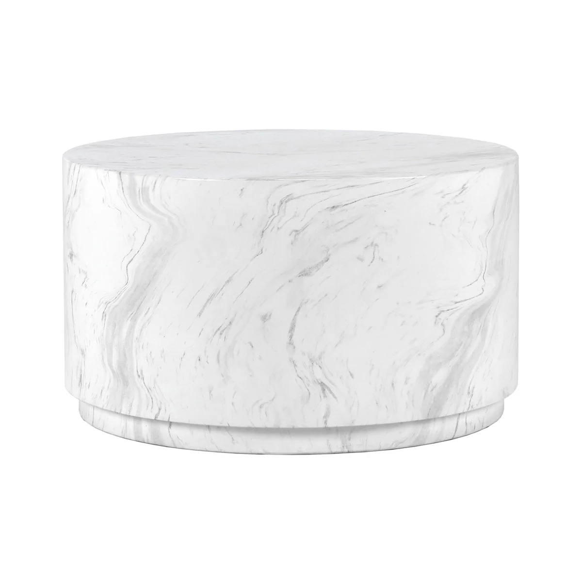 Outdoor White Concrete & Marble Coffee Table
