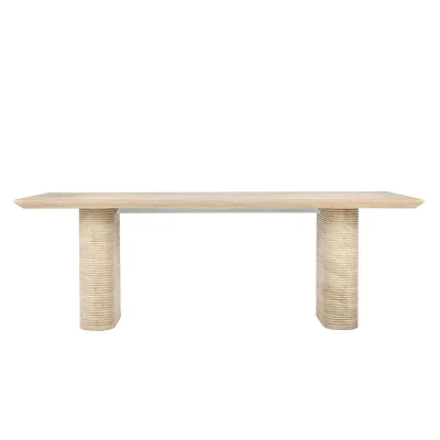 Aiden Beige Modern Concrete Outdoor Dining Table