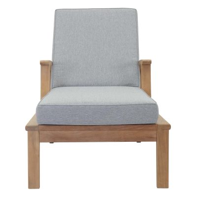 Marina Teak Wood All Weather Resistant Grey Chaise Sun Lounger - Image 5