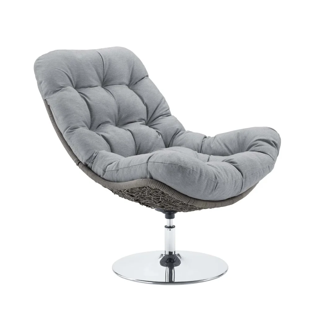 Alternative view of Brighton All Weather Gray Swivel Outdoor Patio Chair