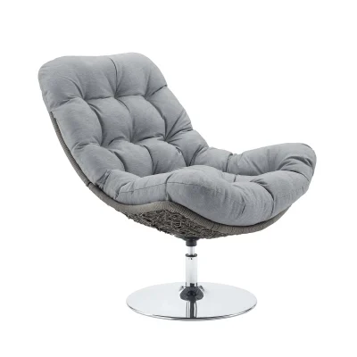Alternative view of Brighton All Weather Gray Swivel Outdoor Patio Chair