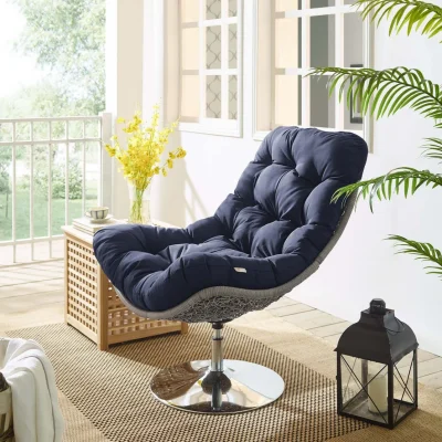 Brighton All Weather Blue Swivel Outdoor Patio Chair