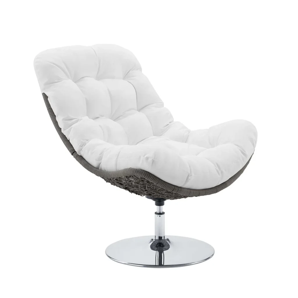 Alternative view of Brighton All Weather White Swivel Outdoor Patio Chair
