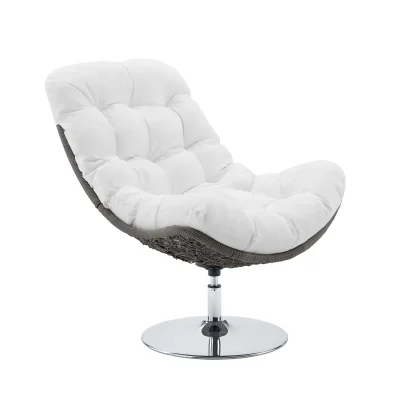 Alternative view of Brighton All Weather White Swivel Outdoor Patio Chair