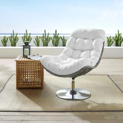 Brighton All Weather White Swivel Outdoor Patio Chair