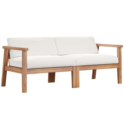 Alternative view of Upland Modular Teak Wood 2 Pc Outdoor Patio Loveseat