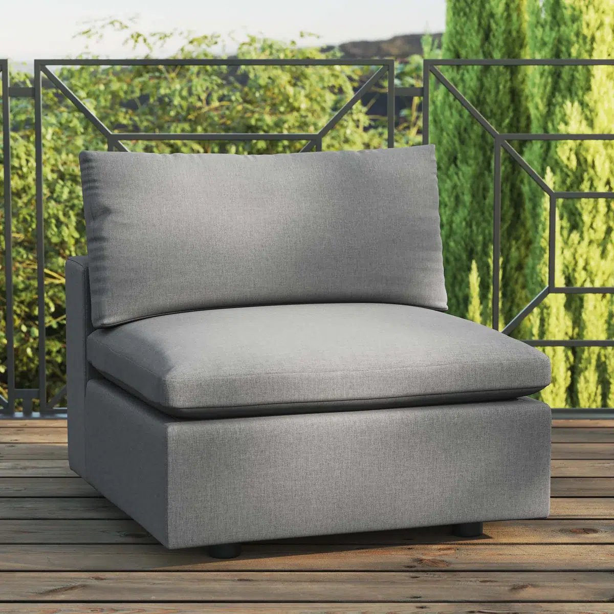 Commix Cloud Modular Outdoor Gray Armless Chair