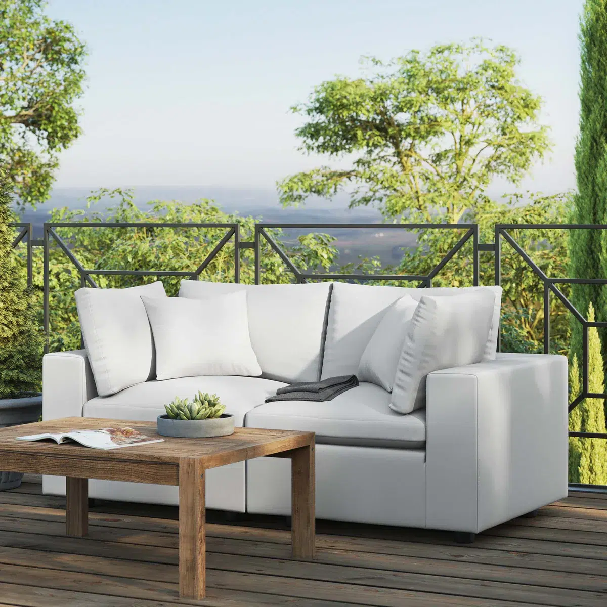 Commix Cloud Modular Outdoor White Patio Loveseat