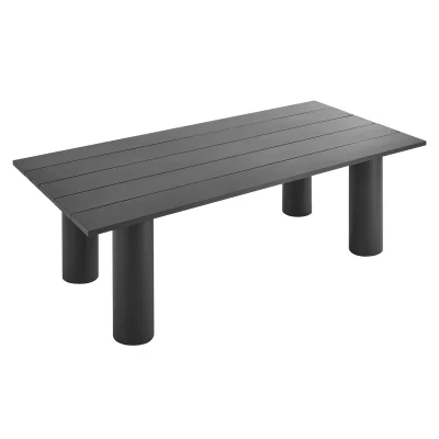 Alternative view of Nautica Rectangle 87” Aluminum Graphite Gray Outdoor Patio Dining Table