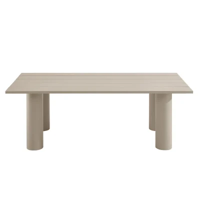 Alternative view of Nautica Rectangle 87” Aluminum Taupe Outdoor Patio Dining Table