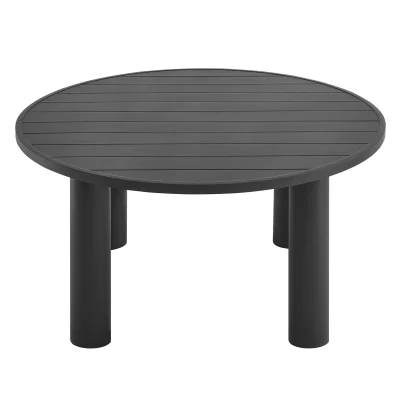 Alternative view of Nautica Round 60” Aluminum Graphite Gray Outdoor Patio Dining Table