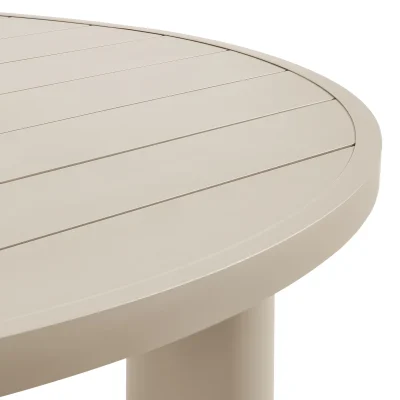 Alternative view of Nautica Round 60” Aluminum Taupe Outdoor Patio Dining Table