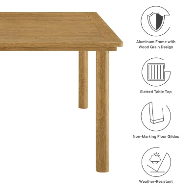 Alternative view of Parkland 76” Light Wood Outdoor Patio Dining Table