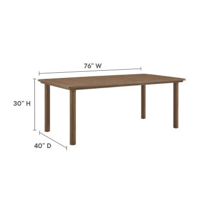 Alternative view of Parkland 76” Dark Wood Outdoor Patio Dining Table