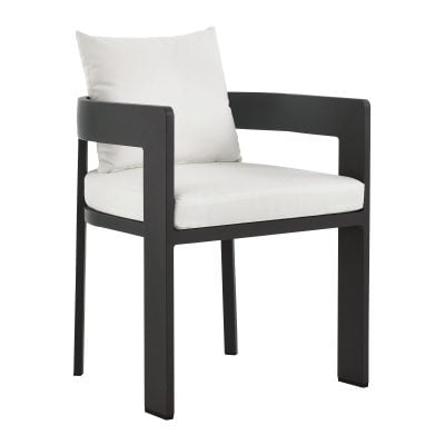 Tahoe Aluminum Curved White Patio Outdoor Dining Chair