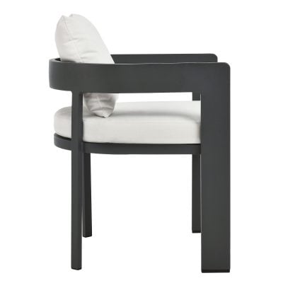 Tahoe Aluminum Curved White Patio Outdoor Dining Chair