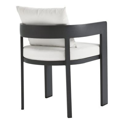 Tahoe Aluminum Curved White Patio Outdoor Dining Chair