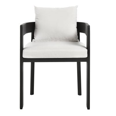 Tahoe Aluminum Curved White Patio Outdoor Dining Chair