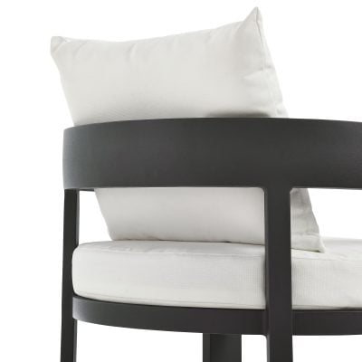 Tahoe Aluminum Curved White Patio Outdoor Dining Chair
