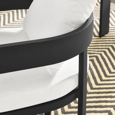 Tahoe Aluminum Curved White Patio Outdoor Dining Chair