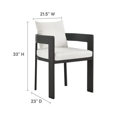 Tahoe Aluminum Curved White Patio Outdoor Dining Chair