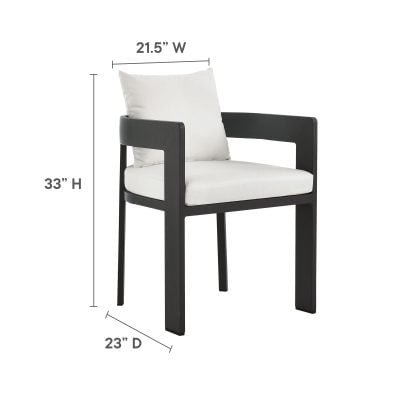 Tahoe Aluminum Curved White Patio Outdoor Dining Chair