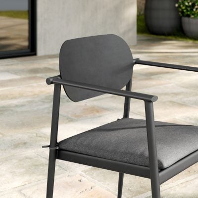 Aeris Grey Stackable Patio Outdoor Dining Chairs - Image 3