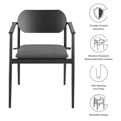 Aeris Grey Stackable Patio Outdoor Dining Chairs