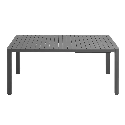 Tahoe Rectangle Extendable Aluminum Gray Outdoor Patio Dining Table - Image 9