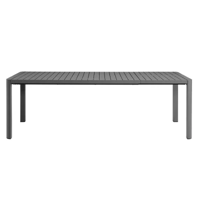 Tahoe Rectangle Extendable Aluminum Gray Outdoor Patio Dining Table - Image 8