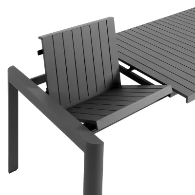 Tahoe Rectangle Extendable Aluminum Gray Outdoor Patio Dining Table - Image 7