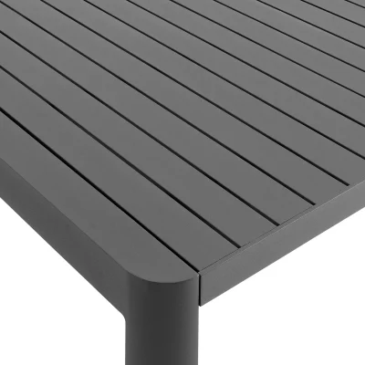 Tahoe Rectangle Extendable Aluminum Gray Outdoor Patio Dining Table - Image 6