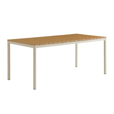 Finn Aluminum & Wood Top Outdoor Patio Dining Table