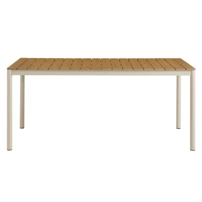 Finn Aluminum & Wood Top Outdoor Patio Dining Table