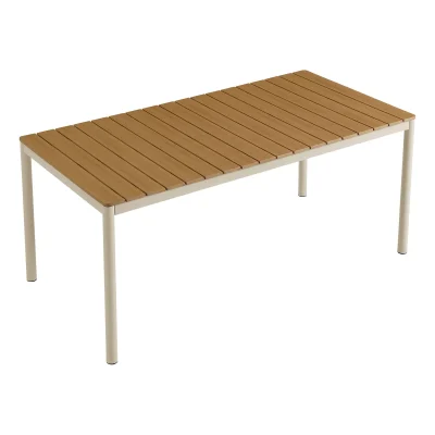Finn Aluminum & Wood Top Outdoor Patio Dining Table