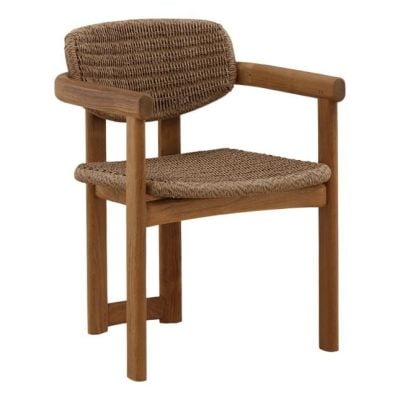 Alva Wicker Natural Wood Outdoor Dining Chair