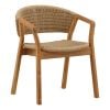 Arrow Twisted Wicker & Teak Wood Outdoor Dining Chair