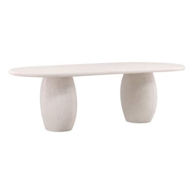 Imogen Off White Concrete Outdoor Dining Table - Image 2