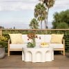Boe Gray Fabric & Solid Wood Outdoor Sofa