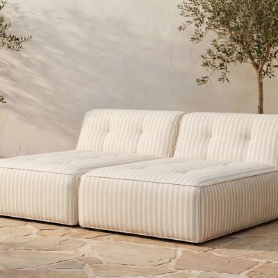 Sunseeker 2 Pc Stripe Quick Dry Padded Foam Sun Lounger