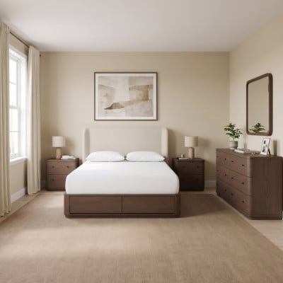 Overhead angle of the low-profile platform bed frame