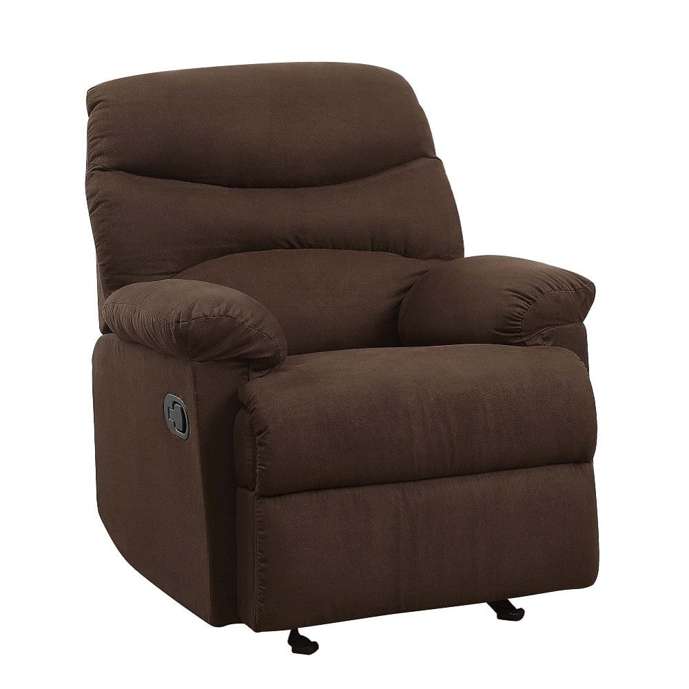 Arcadia Glider Recliner in Chocolate Microfiber - view 2