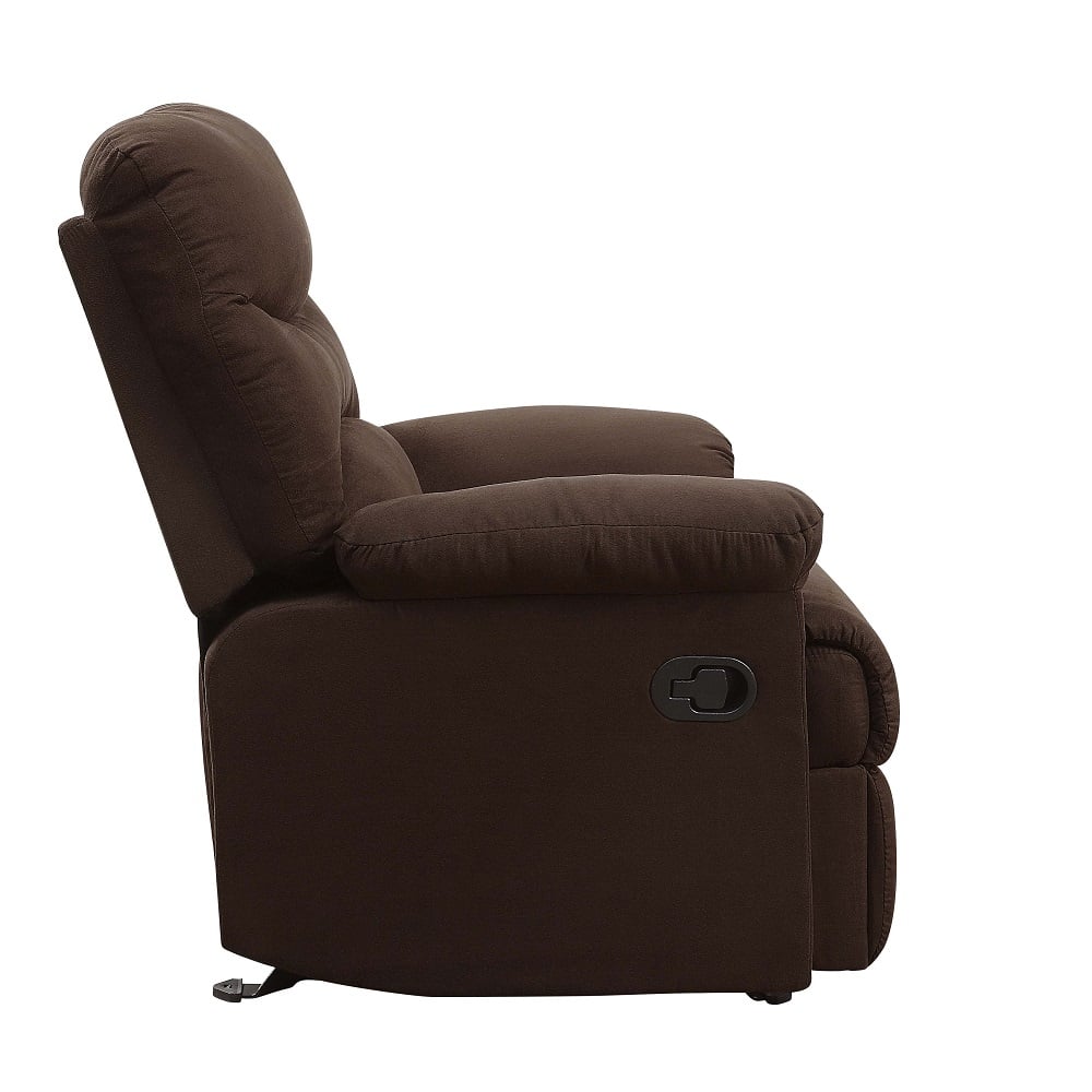 Arcadia Glider Recliner in Chocolate Microfiber - view 4