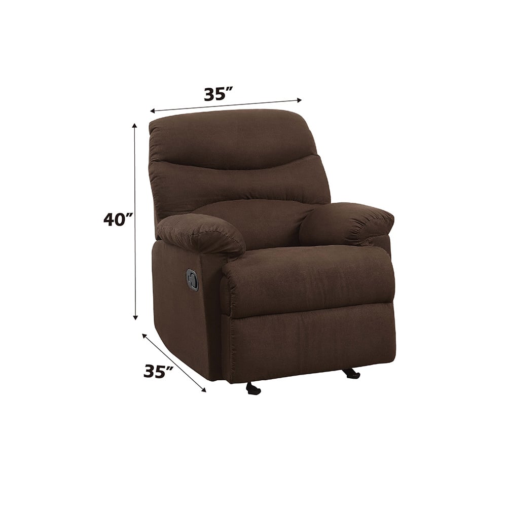 Arcadia Glider Recliner in Chocolate Microfiber - view 6