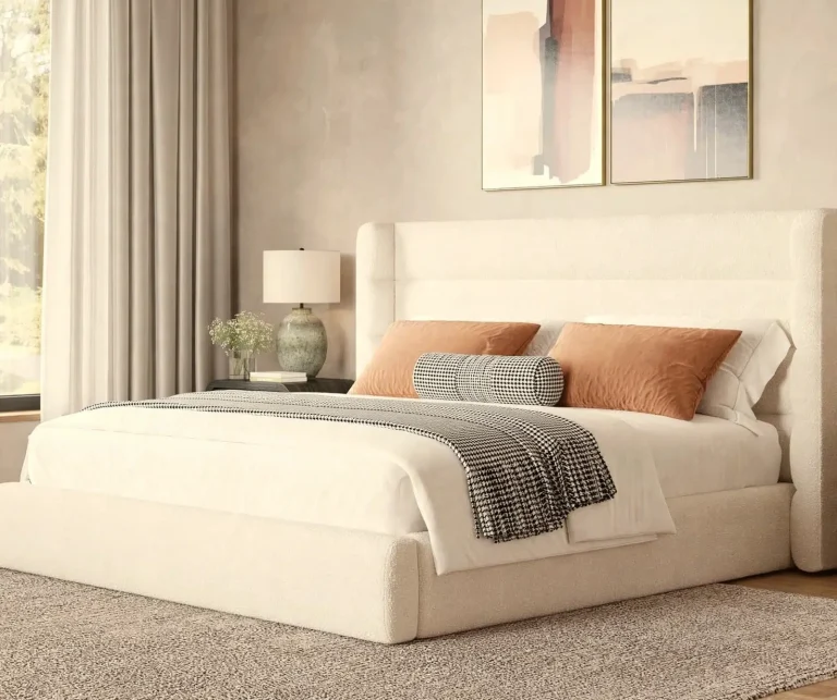 Boucle beds on sale this fall season