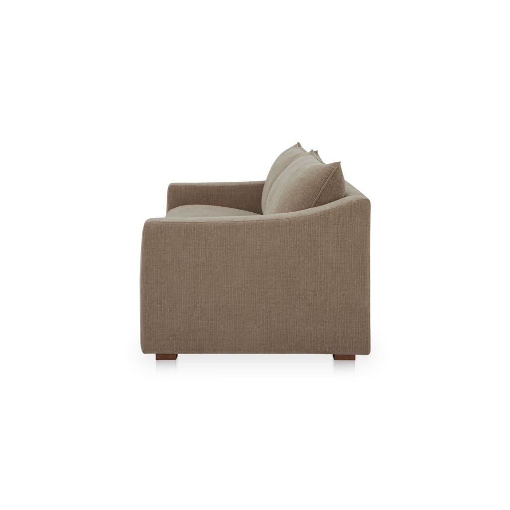 Farrow Sloped-Arm Sofa in Taupe Chenille - lifestyle view
